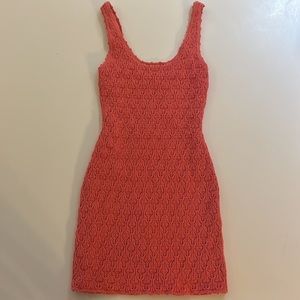 NWOT Crochet Steve Madden Knit Mini Dress / Coral / Size XS